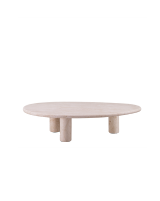 ASYMMETRICAL TRAVERTINE COFFEE TABLE