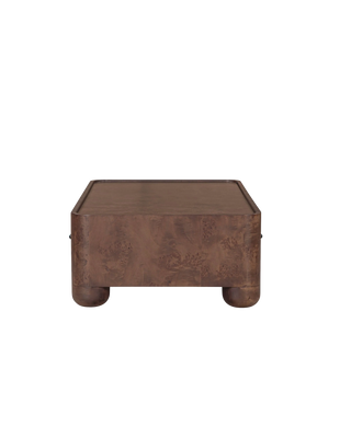 DARK BROWN BURL COFFEE TABLE