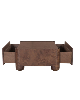 DARK BROWN BURL COFFEE TABLE