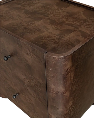 DARK BROWN BURL NIGHTSTAND