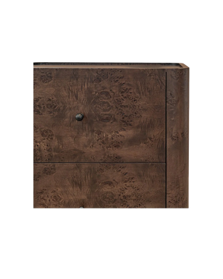 DARK BROWN BURL NIGHTSTAND
