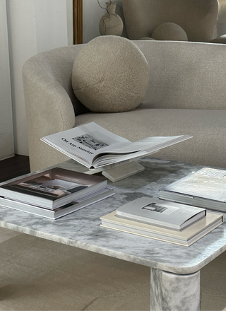 WHITE MARBLE BOOKSTAND