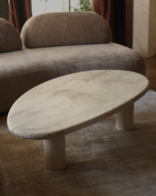 ASYMMETRICAL TRAVERTINE COFFEE TABLE