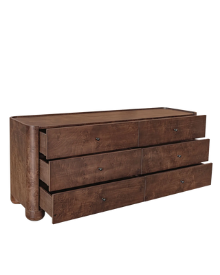 MABEL DARK BROWN BURL DRESSER
