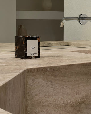 FORGED IRON MARBLE CANDLE