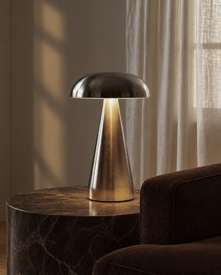 POLISHED SILVER CORDLESS LAMP