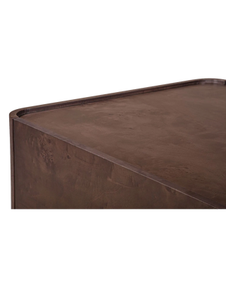 DARK BROWN BURL COFFEE TABLE