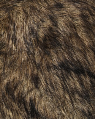 SERGE FAUX FUR BROWN OTTOMAN