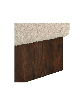 FAUX SHEARLING CREAM OTTOMAN