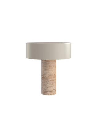 TRAVERTINE TABLE LAMP WITH SHADE