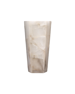 WHITE ALABASTER SCONCE TALL