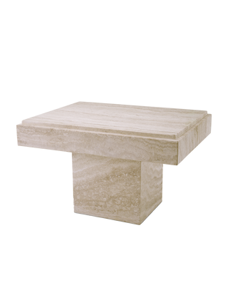 REFINED TRAVERTINE SIDE TABLE